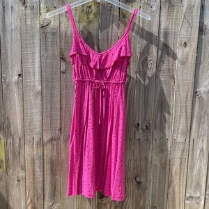 TORRID pink with navy blue hearts sundress in like new condition.